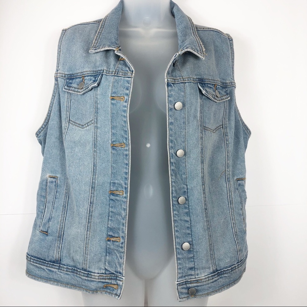 Jean light wash XL vest